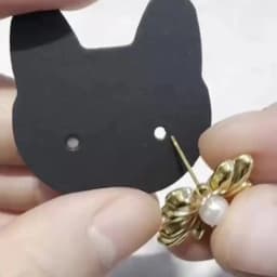 50pcs Cat Earrings Display Cards 3.5x3.6cm Paper Cards for DIY Jewelry Ear Studs Cardboards Price Tags Accessories