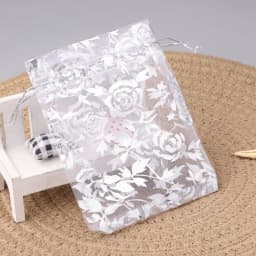 50pcs/lot Jewelry Bag Organza Gift Bag Hot Gold Color Rose Print Gifts Pouches Wedding Christmas Party Candy Jewelry Packing