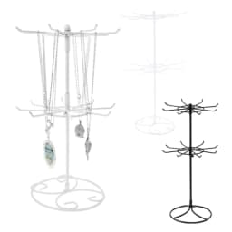 Jewelry Display Rack 2 Tier Rotating Necklace Holder Jewelry Tree Stand Jewelry Organizer for Necklaces Bracelet Earring