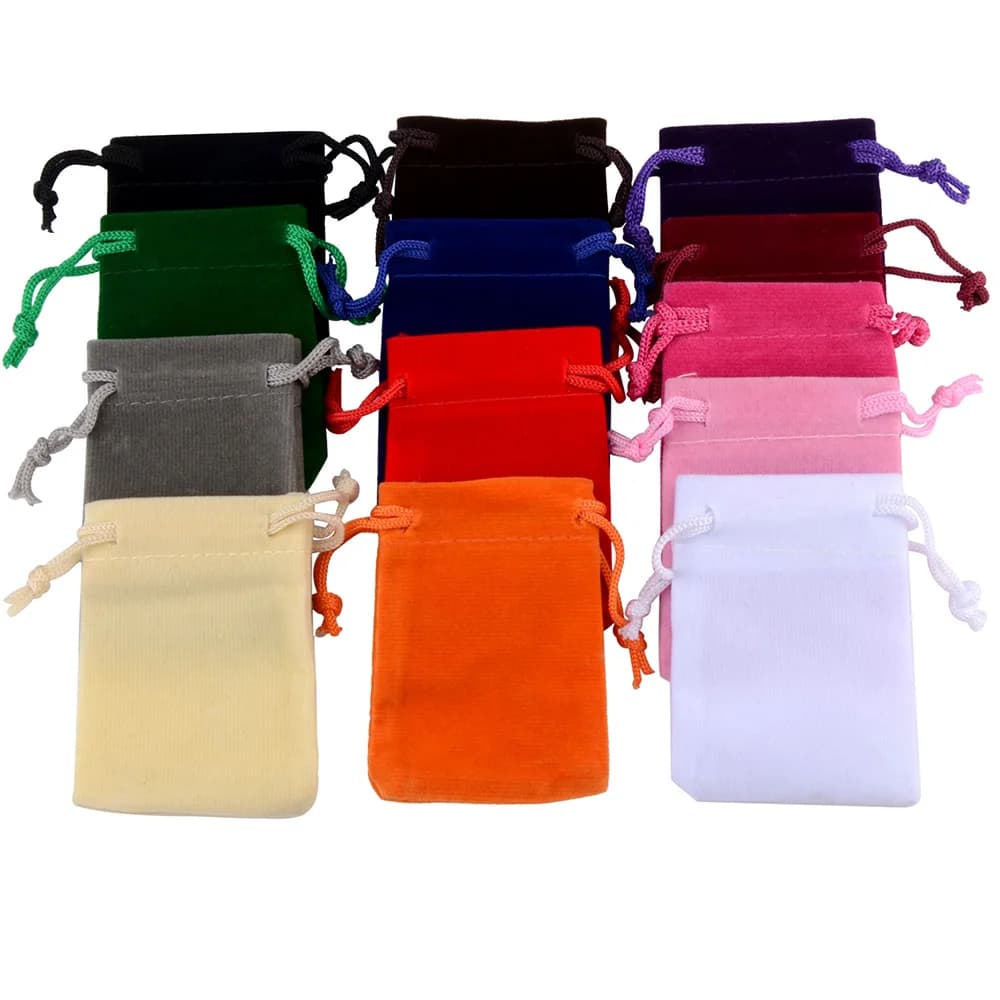 25pcs/Lot 5x7cm Velvet Bags Jewelry Packaging Drawstring Wedding Gift Bag & Pouches For Jewelry Making DIY Wholesales