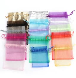 50pcs 7x9 9x12 10x15 Organza Bags Jewelry Packaging Bags Gift Engagement Wedding Party Decoration Drawstring Packaging Pouches