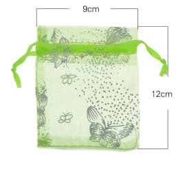 100pcs Silver Color Butterfly Organza Bag Wedding Party Candy Pouches Jewelry Packaging Drawstring Bags Accessories Storage Bag