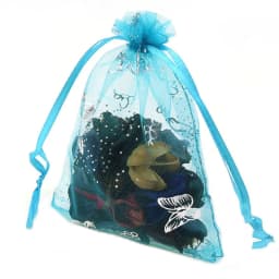100pcs Silver Color Butterfly Organza Bag Wedding Party Candy Pouches Jewelry Packaging Drawstring Bags Accessories Storage Bag