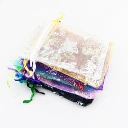100pcs Silver Color Butterfly Organza Bag Wedding Party Candy Pouches Jewelry Packaging Drawstring Bags Accessories Storage Bag