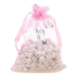 100pcs Silver Color Butterfly Organza Bag Wedding Party Candy Pouches Jewelry Packaging Drawstring Bags Accessories Storage Bag