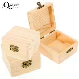 8x8x4.7cm Plain Natural Wooden Packing Box Storage Box Gift Box Wooden Storage Box Home Sundries Storage Box