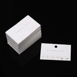 50pcs White Earrings Display Paper Card Jewelry Ear Studs Packaging Cardboard For Jewelry Holder Selling Price Tag Wholesale