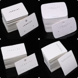 50pcs White Earrings Display Paper Card Jewelry Ear Studs Packaging Cardboard For Jewelry Holder Selling Price Tag Wholesale