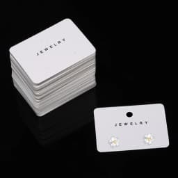 50pcs White Earrings Display Paper Card Jewelry Ear Studs Packaging Cardboard For Jewelry Holder Selling Price Tag Wholesale