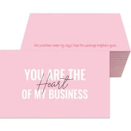 30pcs Pink Thank You Cards For Small Businesses Gift Packaging Supplies Greeting Label Tags Logo Personalized Custom Printing