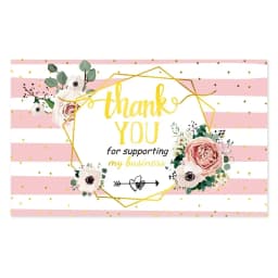 30pcs Pink Thank You Cards For Small Businesses Gift Packaging Supplies Greeting Label Tags Logo Personalized Custom Printing