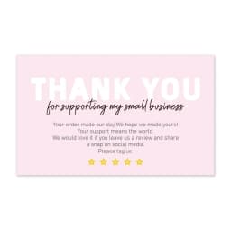 30pcs Pink Thank You Cards For Small Businesses Gift Packaging Supplies Greeting Label Tags Logo Personalized Custom Printing