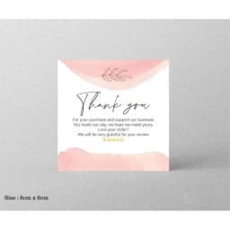 30pcs Pink Thank You Cards For Small Businesses Gift Packaging Supplies Greeting Label Tags Logo Personalized Custom Printing
