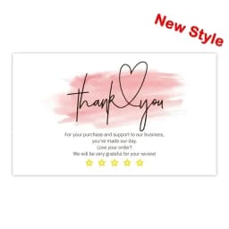 30pcs Pink Thank You Cards For Small Businesses Gift Packaging Supplies Greeting Label Tags Logo Personalized Custom Printing