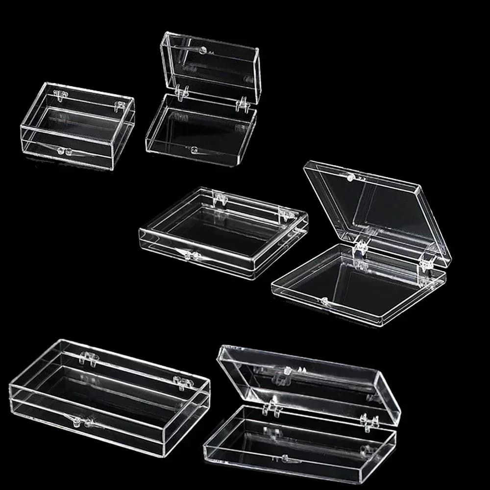 Transparent Bracele Stone Jewelry Organizer Box Badge Storage Cover Box DIY Card Case Home Accessory Container Beads Coin Box