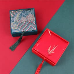 Vintage Tassel Jewelry Box Bangle Bracelet Necklace Earrings Pendant Storage Box High-quality Brocade Jewelry Packaging Box