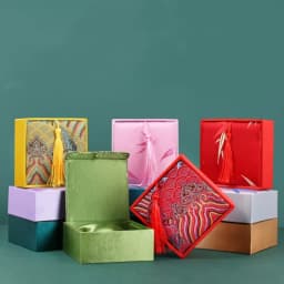 Vintage Tassel Jewelry Box Bangle Bracelet Necklace Earrings Pendant Storage Box High-quality Brocade Jewelry Packaging Box