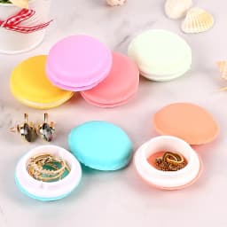 6Pcs Macaron Jewelry Box 6 Color Mini Rings Earrings Storage Box Travel Cosmetic Organizer Case Pill Container