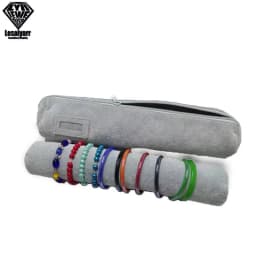 Foldable Black Velvet Zipper Jewelry Roll Bag for Jewellery Ring Earrings Organizer Storage Bag Portable Necklace Display Cases