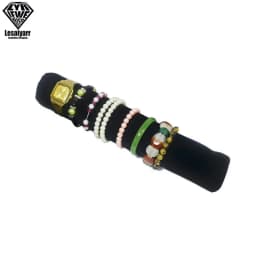 Foldable Black Velvet Zipper Jewelry Roll Bag for Jewellery Ring Earrings Organizer Storage Bag Portable Necklace Display Cases
