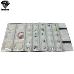 Foldable Black Velvet Zipper Jewelry Roll Bag for Jewellery Ring Earrings Organizer Storage Bag Portable Necklace Display Cases