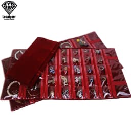 Foldable Black Velvet Zipper Jewelry Roll Bag for Jewellery Ring Earrings Organizer Storage Bag Portable Necklace Display Cases