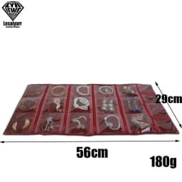 Foldable Black Velvet Zipper Jewelry Roll Bag for Jewellery Ring Earrings Organizer Storage Bag Portable Necklace Display Cases