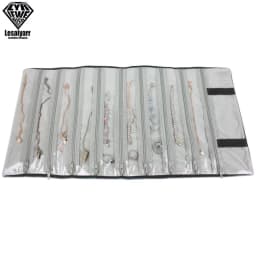 Foldable Black Velvet Zipper Jewelry Roll Bag for Jewellery Ring Earrings Organizer Storage Bag Portable Necklace Display Cases