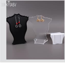 Acrylic Mini Necklace Display Mannequin Pendant Model Jewelry Holder Necklace Showing Stand Rack Earring Showcase