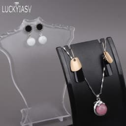Acrylic Mini Necklace Display Mannequin Pendant Model Jewelry Holder Necklace Showing Stand Rack Earring Showcase