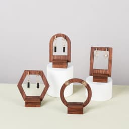 Wooden Jewelry  Rack Earring Display Stands Walnut Earrings Ear Stud Holder Organizer Jeweler Packaging Box Card Case
