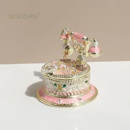 Vintage Style Telephone Shape Jewelry Trinket Box with Rich Enamel and Sparkling Rhinestones Unique Gift for Home Decor