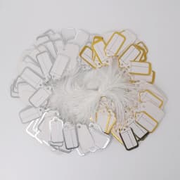 500pcs DIY Handwriting Price Paper Label Rectangular Tie String Jewelry Clothes Display Merchandise Price Tags Card Silver/Gold