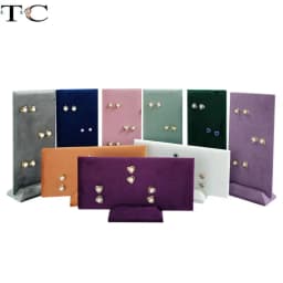 Velvet Earrings Jewelry Display Props 40 Holes Earring Studs Storage Stand Home Counter Display Rack with Multiple Colors