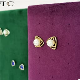 Velvet Earrings Jewelry Display Props 40 Holes Earring Studs Storage Stand Home Counter Display Rack with Multiple Colors