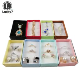 Wholesale 12pcs Assorted Colors Jewelry Sets Display Box Necklace Earrings Ring Box 5*8*2.5cm Packaging Gift Box Mixed
