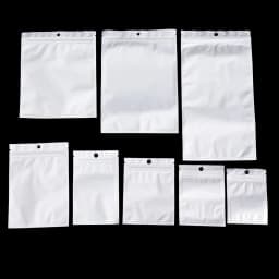 30/50/l00pcs White Jewelry Bags OPP Packing Zip Pouch For Jewelry Display Storage Small Bead Earring Packaging Supplies