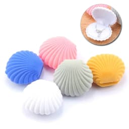 1 Piece Lovely Shell Shape Velvet Jewelry Box Wedding Engagement Ring Box for Earrings Necklace Bracelet Display Gift Box Holder