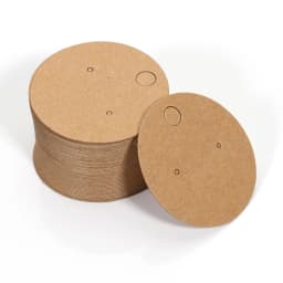 50pcs Kraft Paper Card for Jewelry Display Cards Small Square Round Blank Handmade Studs Earring Cards Price Tag Label Holder