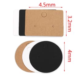 50pcs Kraft Paper Card for Jewelry Display Cards Small Square Round Blank Handmade Studs Earring Cards Price Tag Label Holder