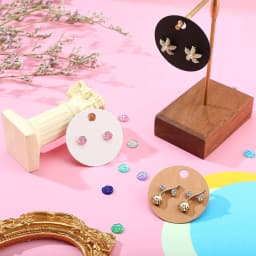 50pcs Kraft Paper Card for Jewelry Display Cards Small Square Round Blank Handmade Studs Earring Cards Price Tag Label Holder