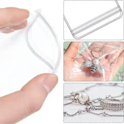 20pcs Transparent PVC Jewelry Pouches Bag Anti-Oxidation Zip Lock Storage Bag for Earring Ring Necklace Display Retail Packaging