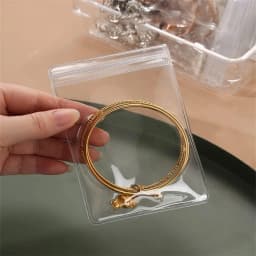 20pcs Transparent PVC Jewelry Pouches Bag Anti-Oxidation Zip Lock Storage Bag for Earring Ring Necklace Display Retail Packaging