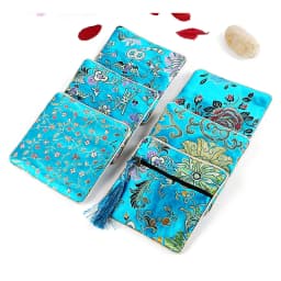 Classic Jewelry Bag Embroidery Tassel Earrings Ring Buddha Beads Bracelet Pendant Storage Zipper Pouch Portable Cloth Lucky Bags