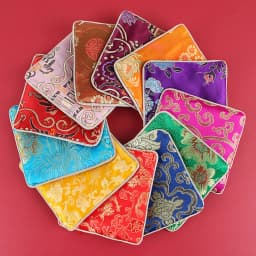 Classic Jewelry Bag Embroidery Tassel Earrings Ring Buddha Beads Bracelet Pendant Storage Zipper Pouch Portable Cloth Lucky Bags