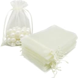 50pcs/Lot Organza Drawstring Jewelry Small Bags for Earring Favor Wrapping Packing Pouch Packaging Wedding Businesses Packaging