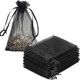 50pcs/Lot Organza Drawstring Jewelry Small Bags for Earring Favor Wrapping Packing Pouch Packaging Wedding Businesses Packaging
