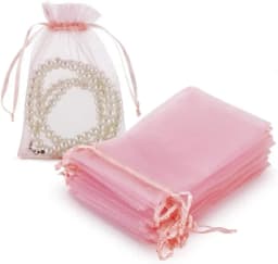 50pcs/Lot Organza Drawstring Jewelry Small Bags for Earring Favor Wrapping Packing Pouch Packaging Wedding Businesses Packaging
