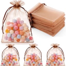 50pcs/Lot Organza Drawstring Jewelry Small Bags for Earring Favor Wrapping Packing Pouch Packaging Wedding Businesses Packaging