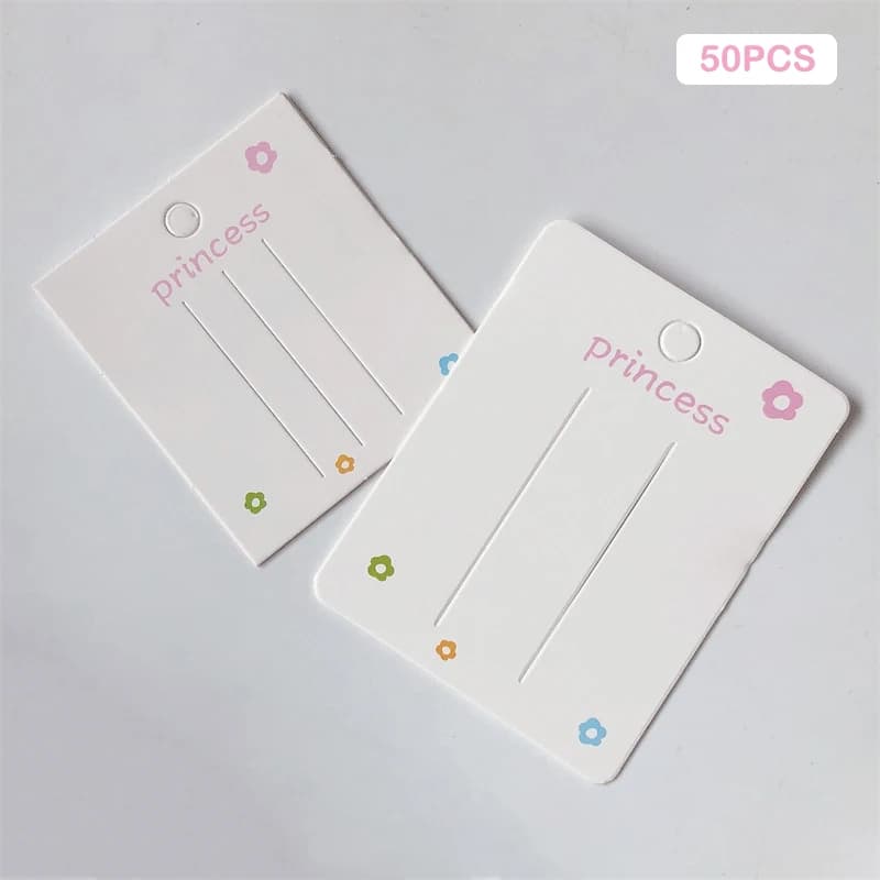 50PCS  Fashion Hair Clip Holder Blank Hair Clip Paper Cards Hair Accessories Jewelry Display Card Headwear Packaging Card